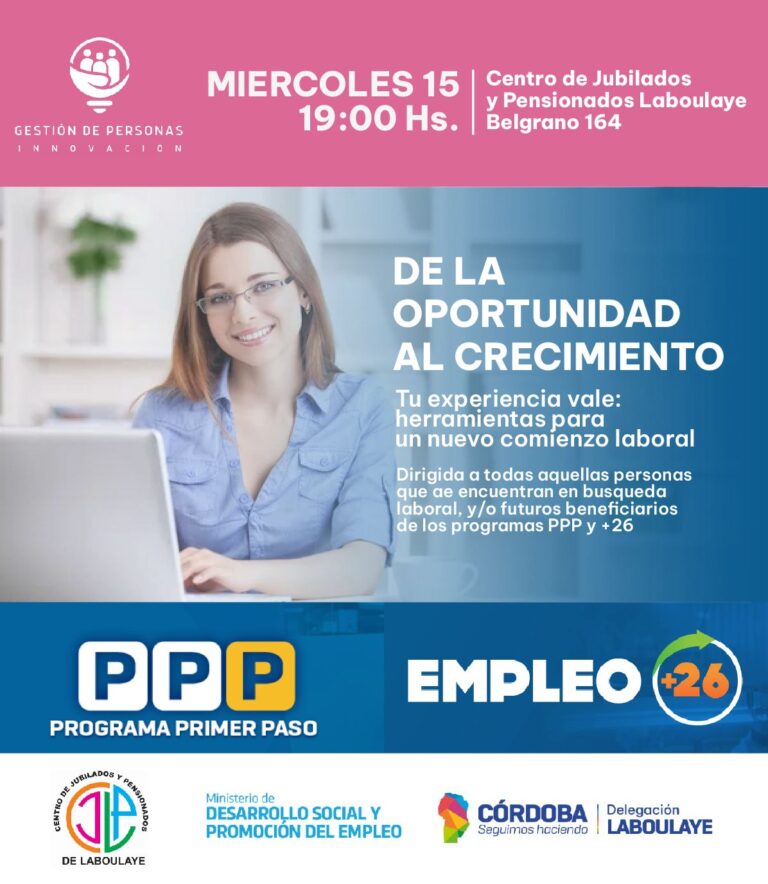 Laboulaye fortalece la empleabilidad: hoy llega un taller gratuito para potenciar la búsqueda laboral
