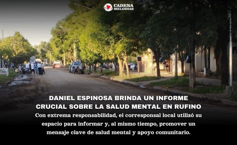 Un llamado a la acción desde Rufino: periodista local urge a priorizar la salud mental y la contención comunitaria