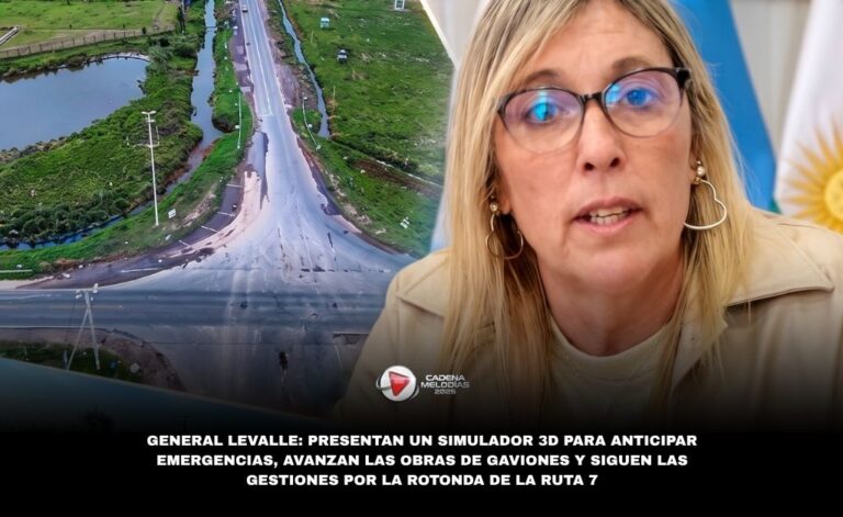 General Levalle: prevención con simulador 3D, obras de gaviones y gestiones por la rotonda de la Ruta 7