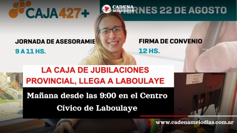 La Caja de Jubilaciones atenderá mañana de forma presencial en el Centro Cívico de Laboulaye