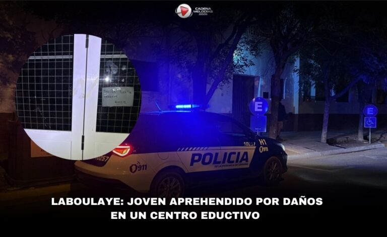 Aprehendieron a un joven por daños en el Instituto San José de Laboulaye tras aviso vecinal al 911