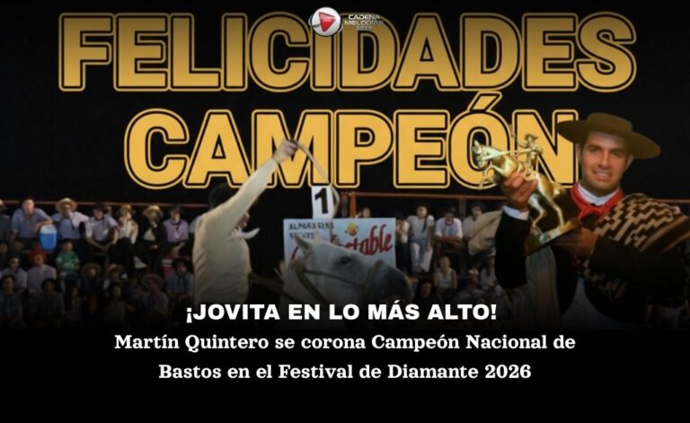 Martín Quintero de Jovita, Campeón Nacional de Bastos en el 54° Festival de Diamante 2026