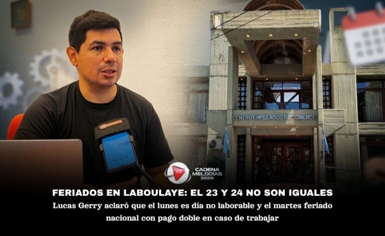 Feriados de marzo en Laboulaye: diferencias entre el 23 y el 24 según el Centro Empleados de Comercio