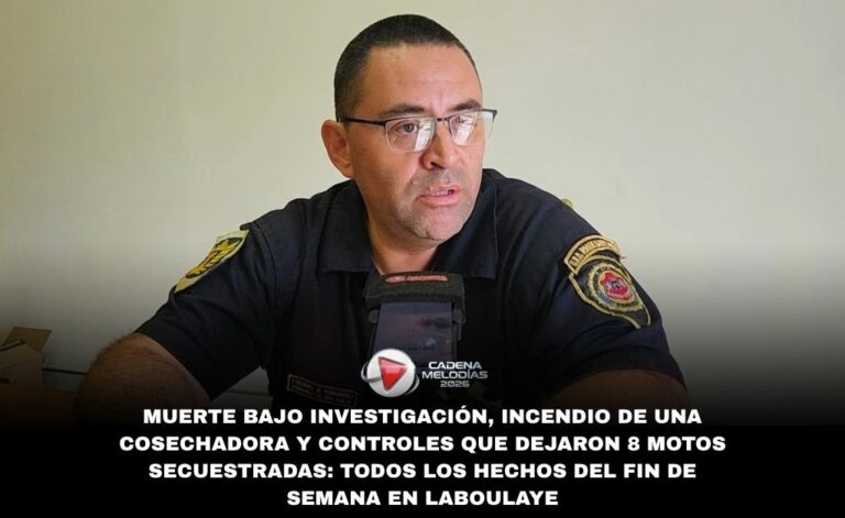 Parte policial en Laboulaye: trágico fallecimiento, robo por parte de un adolescente e intensos controles vehiculares marcaron el fin de semana