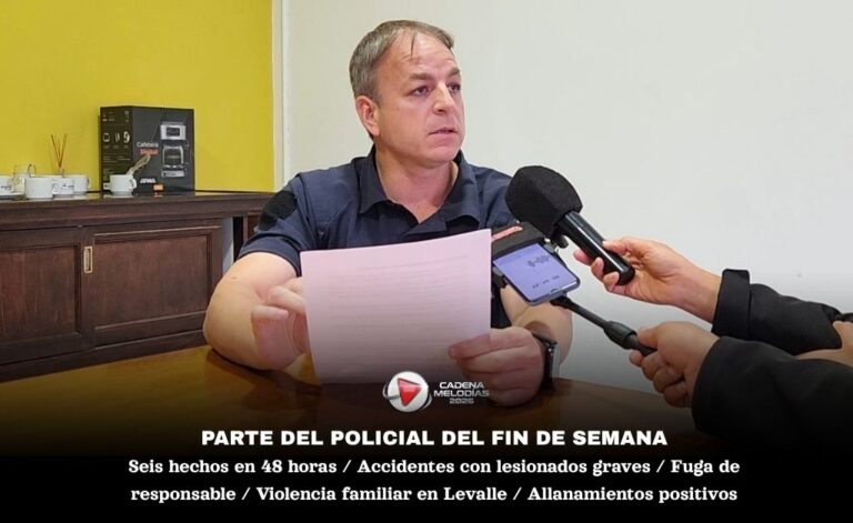 Parte policial: múltiples accidentes, violencia familiar y allanamientos positivos en escuelas