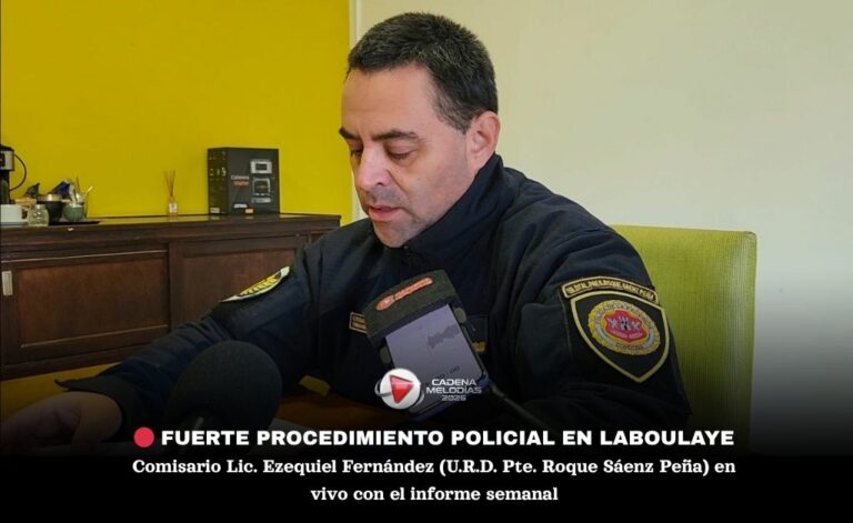 📋 Informe policial semanalComisario Lic. Ezequiel FernándezU.R.D. Pte. Roque Sáenz Peña