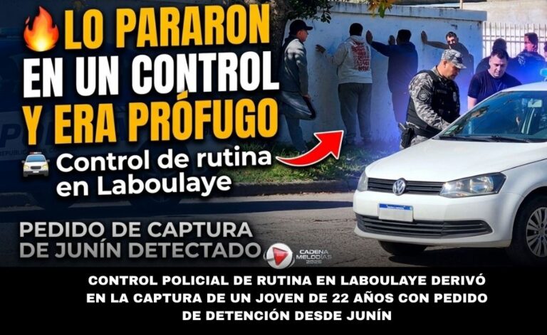 Control policial en Laboulaye: identificaron a tres personas de otra provincia y una tenía pedido de captura