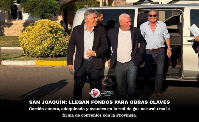 San Joaquín ejecutará obras de gas, cordón cuneta y adoquinado tras la firma de convenios con la Provincia de Córdoba