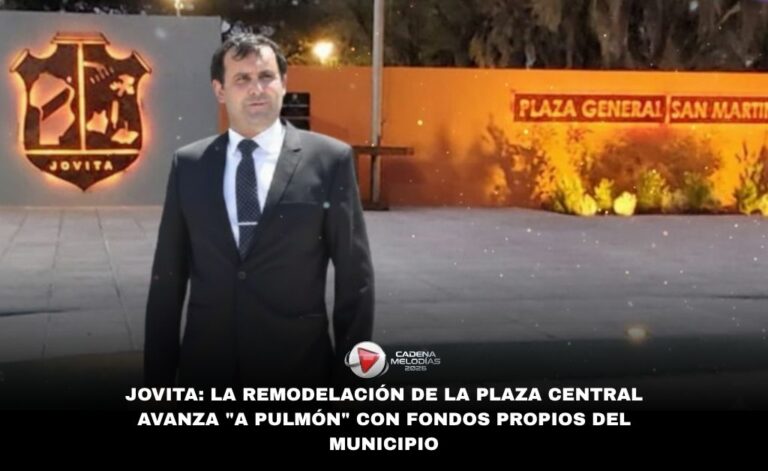 Jovita: la remodelación de la plaza central avanza a paso firme con fondos municipales