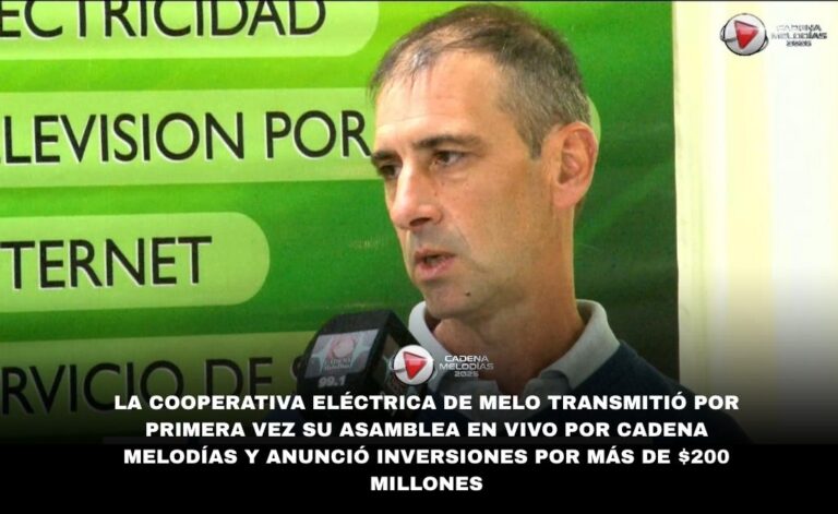 La Cooperativa Eléctrica de Melo transmitió su asamblea en vivo por Cadena Melodías: inversiones, tecnología y el reclamo por una nueva línea troncal