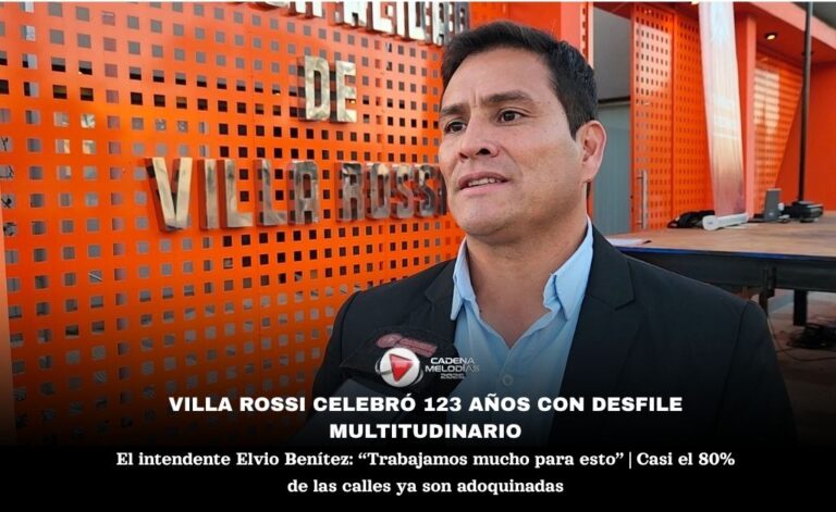 123 años de Villa Rossi: el intendente Elvio Benítez destacó el crecimiento institucional y urbano