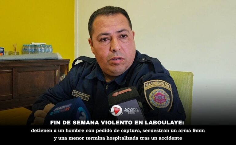 Parte policial en Laboulaye: detenciones, secuestro de un arma 9mm y un accidente vial sin víctimas fatales