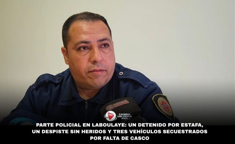 Parte policial en Laboulaye: un detenido por estafa, un despiste sin heridos y controles de tránsito en la región