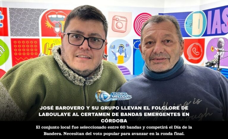 José Barovero y su Grupo: Laboulaye presente en el certamen de bandas emergentes de Córdoba