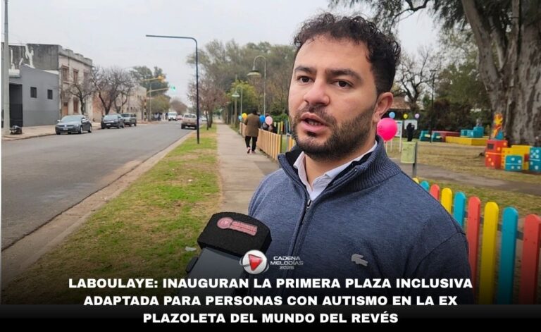 COBERTURA EXCLUSIVA: Laboulaye inaugura la Plaza Inclusiva “ex Plazoleta del Mundo del Revés” con juegos adaptados para personas con autismo