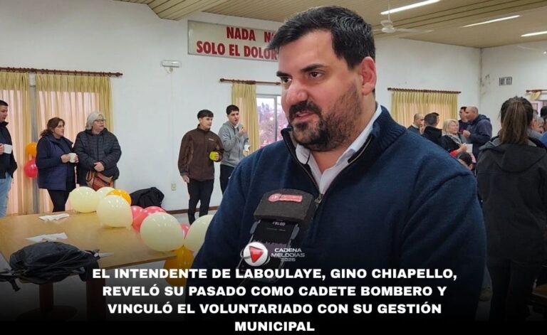 El Intendente de Laboulaye, Gino Chiapello, reveló su pasado como cadete bombero y vinculó el voluntariado con su gestión municipal