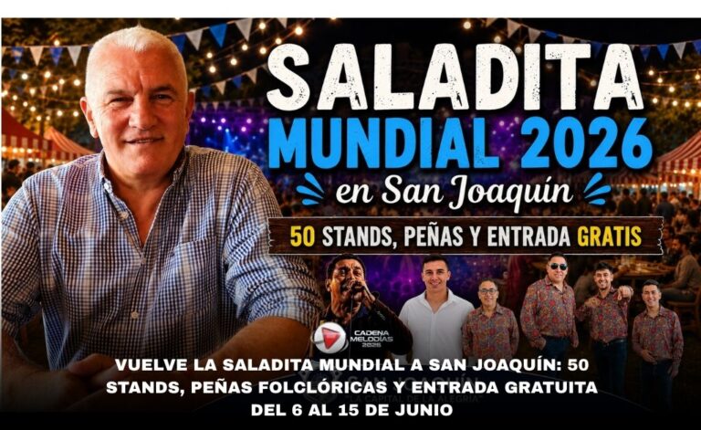 Vuelve la Saladita Mundial a San Joaquín: del 6 al 15 de junio con más de 50 stands, peñas y entrada gratuita