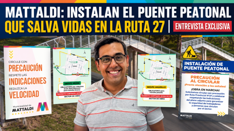 Mattaldi celebra la instalación de su puente peatonal: una obra que prioriza la seguridad vial y la vida de los vecinos