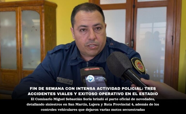 Resumen Policial: Intenso Fin de Semana con Múltiples Siniestros Viales y Operativos de Control en el Departamento