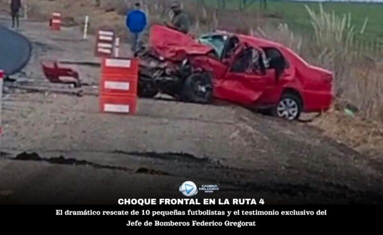 Trágico choque en la Ruta 4: Dos fallecidos y un intenso operativo de Bomberos con 40 efectivos