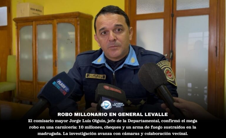 Robo millonario en General Levalle: el jefe policial confirmó la investigación y el relevamiento de cámaras