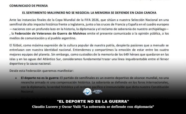Veteranos de Malvinas piden «no confundir el fútbol con la guerra» antes de la semifinal con Inglaterra
