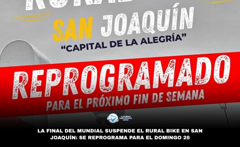 La final del mundo mueve el calendario en San Joaquín: suspenden el Rural Bike pero el sábado hay fiesta