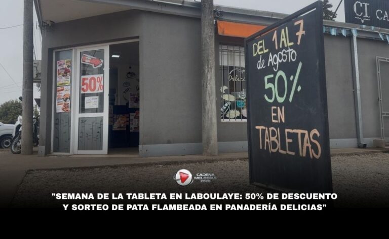 Semana de la Tableta en Laboulaye: 50% de descuento y sorteo de Pata Flambeada en Panadería Delicias