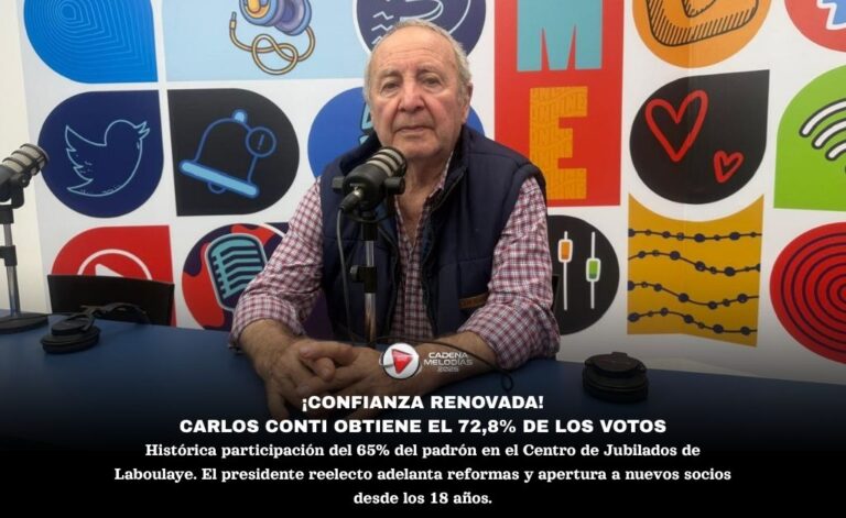 Carlos Conti es reelegido en el Centro de Jubilados con un histórico 72,8% de los votos