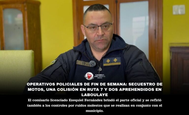 Resumen Policial: Secuestros de Motos y Aprehensiones Marcaron el Fin de Semana en Laboulaye