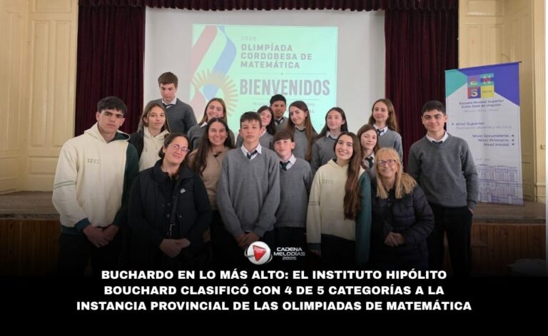 Buchardo en lo más alto: el Instituto Hipólito Bouchard clasificó con 4 de 5 categorías a la instancia provincial de las Olimpiadas de Matemática