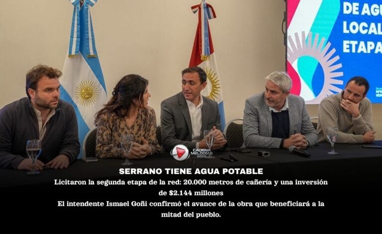 Serrano avanza con paso firme: Se licitó la segunda etapa de la red de agua potable