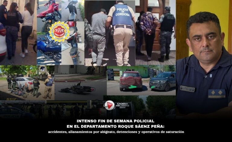 Intenso fin de semana policial en LABOULAYE: accidentes, allanamientos, detenciones y operativos de saturación