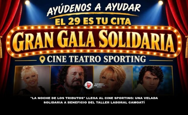 La Noche de los Tributos llega al Cine Sporting: música y solidaridad a beneficio del Taller Laboral Camoatí
